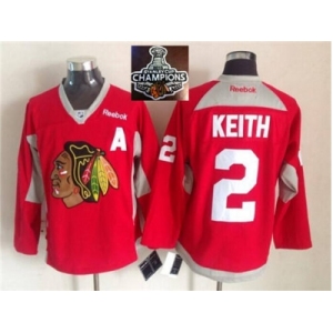 NHL Chicago Blackhawks #2 Duncan Keith Red Practice 2015 Stanley Cup Champions jerseys