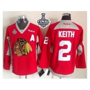 NHL Chicago Blackhawks #2 Duncan Keith Red Practice 2015 Stanley Cup Stitched Jerseys