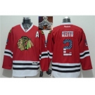 NHL Chicago Blackhawks #2 Duncan Keith Red USA Flag Fashion 2015 Stanley Cup Champions jerseys