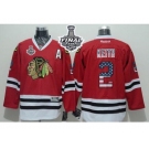 NHL Chicago Blackhawks #2 Duncan Keith Red USA Flag Fashion 2015 Stanley Cup Stitched Jerseys
