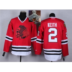 NHL Chicago Blackhawks #2 Duncan Keith Red(Red Skull) 2014 Stadium Series 2015 Stanley Cup Champions jerseys