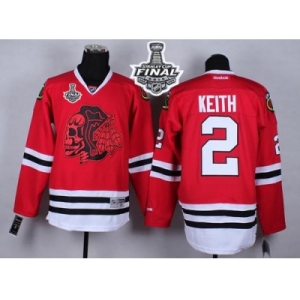 NHL Chicago Blackhawks #2 Duncan Keith Red(Red Skull) 2015 Stanley Cup Stitched Jerseys