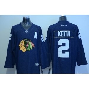 NHL Chicago Blackhawks #2 Duncan Keith blue Jerseys(Denim)