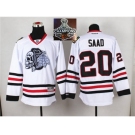 NHL Chicago Blackhawks #20 Brandon Saad White(White Skull) 2014 Stadium Series 2015 Stanley Cup Champions jerseys