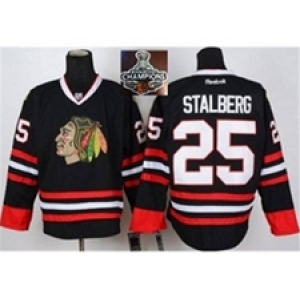 NHL Chicago Blackhawks #25 stalberg Black 2015 Stanley Cup Champions jerseys