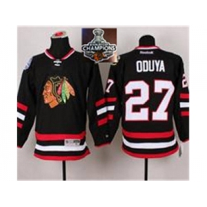 NHL Chicago Blackhawks #27 Johnny Oduya Black 2014 Stadium Series 2015 Stanley Cup Champions jerseys