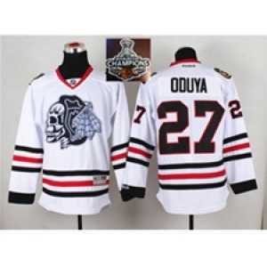 NHL Chicago Blackhawks #27 Johnny Oduya White(White Skull) 2014 Stadium Series 2015 Stanley Cup Champions jerseys
