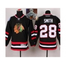 NHL Chicago Blackhawks #28 Ben Smith Black 2014 Stadium Series 2015 Stanley Cup Champions jerseys