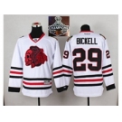 NHL Chicago Blackhawks #29 Bryan Bickell White(Red Skull) 2014 Stadium Series 2015 Stanley Cup Champions jerseys