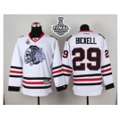 NHL Chicago Blackhawks #29 Bryan Bickell White(White Skull) 2015 Stanley Cup Stitched Jerseys