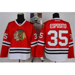 NHL Chicago Blackhawks #35 TONY ESPOSITO Red 2015 Stanley Cup Champions jerseys