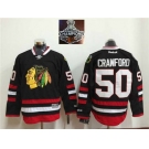 NHL Chicago Blackhawks #50 Corey Crawford 2015 Winter Classic Black 2015 Stanley Cup Champions jerseys