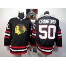 NHL Chicago Blackhawks #50 Corey Crawford Black 2014 Stadium Series 2015 Stanley Cup Championsjerseys