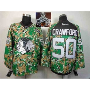 NHL Chicago Blackhawks #50 Corey Crawford Black Ice 2015 Stanley Cup Champions jerseys