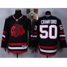 NHL Chicago Blackhawks #50 Corey Crawford Black(Red Skull) 2014 Stadium Series 2015 Stanley Cup Champions jerseys