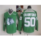 NHL Chicago Blackhawks #50 Corey Crawford Green Practice 2015 Stanley Cup Champions jerseys