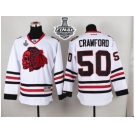 NHL Chicago Blackhawks #50 Corey Crawford White(Red Skull) 2015 Stanley Cup Stitched Jerseys