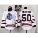 NHL Chicago Blackhawks #50 Corey Crawford White(White Skull) 2014 Stadium Series 2015 Stanley Cup Champions jerseys