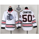 NHL Chicago Blackhawks #50 Corey Crawford White(White Skull) 2015 Stanley Cup Stitched Jerseys