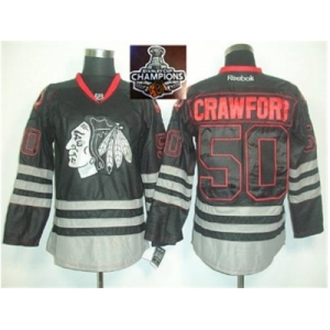 NHL Chicago Blackhawks #50 Crawford Black Ice 2015 Stanley Cup Champions jerseys