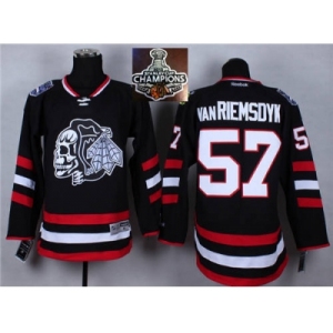 NHL Chicago Blackhawks #57 Van RIEMSDYK Black (White Skull) 2014 Stadium Series 2015 Stanley Cup Champions jerseys