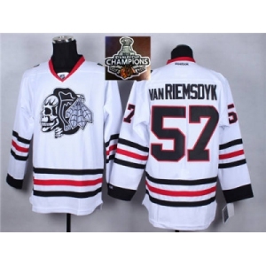 NHL Chicago Blackhawks #57 Van RIEMSDYK White(White Skull) 2014 Stadium Series 2015 Stanley Cup Champions jerseys