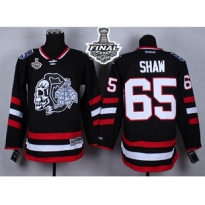 NHL Chicago Blackhawks #65 Andrew Shaw Black(White Skull) 2014 Stadium Series 2015 Stanley Cup Stitched Jerseys