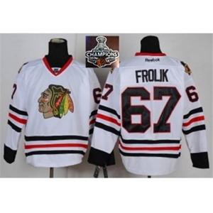 NHL Chicago Blackhawks #67 Frolik White 2015 Stanley Cup Champions jerseys