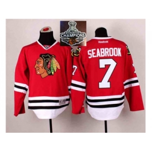NHL Chicago Blackhawks #7 Brent Seabrook Red 2014 Stadium Series 2015 Stanley Cup Champions jerseys