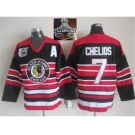 NHL Chicago Blackhawks #7 Chris Chelios Red Black 75TH CCM 2015 Stanley Cup Champions jerseys