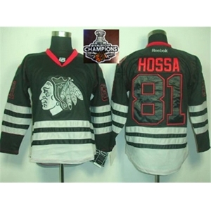 NHL Chicago Blackhawks #81 Hossa Black Ice 2015 Stanley Cup Champions jerseys