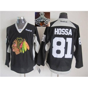 NHL Chicago Blackhawks #81 Marian Hossa Black Practice 2015 Stanley Cup Champions jerseys