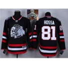 NHL Chicago Blackhawks #81 Marian Hossa Black(White Skull) 2014 Stadium Series 2015 Stanley Cup Champions jerseys
