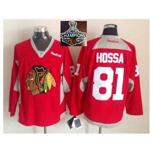 NHL Chicago Blackhawks #81 Marian Hossa Red Practice 2015 Stanley Cup Champions jerseys