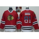 NHL Chicago Blackhawks #81 Marian Hossa Red USA Flag Fashion 2015 Stanley Cup Champions jerseys