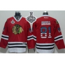 NHL Chicago Blackhawks #81 Marian Hossa Red USA Flag Fashion 2015 Stanley Cup Stitched Jerseys