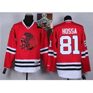 NHL Chicago Blackhawks #81 Marian Hossa Red(Red Skull) 2014 Stadium Series 2015 Stanley Cup Champions jerseys
