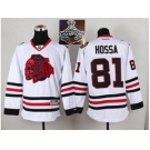 NHL Chicago Blackhawks #81 Marian Hossa White(Red Skull) 2014 Stadium Series 2015 Stanley Cup Champions jerseys
