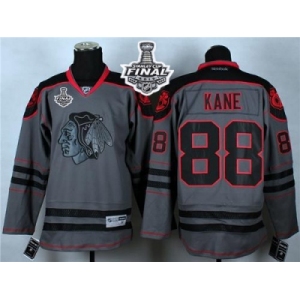 NHL Chicago Blackhawks #88 Patrick Kane Charcoal Cross Check Fashion 2015 Stanley Cup Stitched Jerseys
