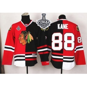 NHL Chicago Blackhawks #88 Patrick Kane Red-Black Split 2015 Stanley Cup Stitched Jerseys