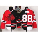 NHL Chicago Blackhawks #88 Patrick Kane Red Black Split Red Shull 2015 Stanley Cup Champions jerseys