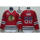 NHL Chicago Blackhawks #88 Patrick Kane Red USA Flag Fashion 2015 Stanley Cup Stitched Jerseys
