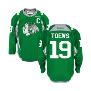 Reebok Chicago Blackhawks #19 Jonathan Toews Authentic Green Practice NHL Jersey