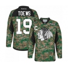 Reebok Chicago Blackhawks #19 Jonathan Toews Premier Camo Veterans Day Practice NHL Jersey