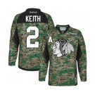 Reebok Chicago Blackhawks #2 Duncan Keith Authentic Camo Veterans Day Practice NHL Jersey