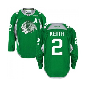 Reebok Chicago Blackhawks #2 Duncan Keith Authentic Green Practice NHL Jersey