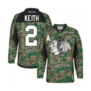 Reebok Chicago Blackhawks #2 Duncan Keith Premier Camo Veterans Day Practice NHL Jersey