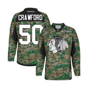 Reebok Chicago Blackhawks #50 Corey Crawford Authentic Camo Veterans Day Practice NHL Jersey