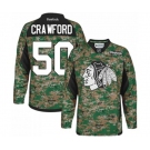 Reebok Chicago Blackhawks #50 Corey Crawford Premier Camo Veterans Day Practice NHL Jersey