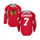 Reebok Chicago Blackhawks #7 Brent Seabrook Authentic Red Practice NHL Jersey